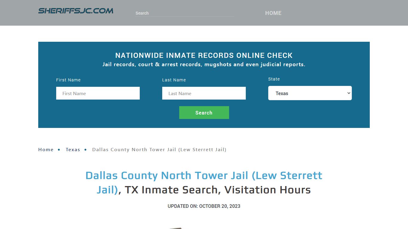 Dallas County North Tower Jail (Lew Sterrett Jail), TX Inmate Search ...